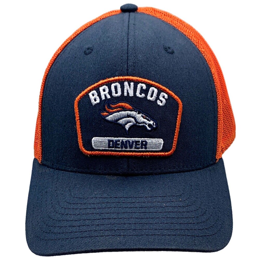 Denver Broncos NFL Navy/Orange Mesh Trucker Snapback Hat Cap One Size